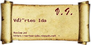Vértes Ida névjegykártya