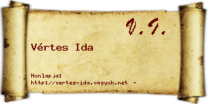 Vértes Ida névjegykártya