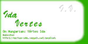 ida vertes business card